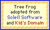 Adoption Certificate: Tree Frog adopted from Soleil Software and Kid's Domain