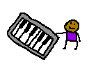 McPiano Smooths, a stick figure with a purple shirt playing a piano