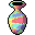 Rainbow-colored vase